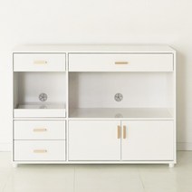 힘찬리빙 비앙카 1200 밥솥다이 주방 전자렌지 수납장, 비앙카 1200 렌지대, 화이트(손잡이 골드)