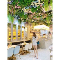 천장 식물 장식 백화점 대형마트 웨딩홀 꽃 인테리어, I. 1제곱미터재료(철망포함)전구없음