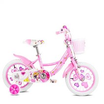 어린이 공주 자전거 보조바퀴 자전거 12인치 14인치 16인치 18인치, 핑크