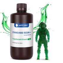3d 프린터 재료 ANYCUBIC-LCD DLP 3d 프린터 용 표준 + 수지 고정밀 광자 모노 4K 500G 1KG 3D 인쇄 재료, 14 Tran Green 1KG