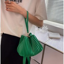 세련 플리츠 주름 복조리 미니 가죽 핸드백 토트백 숄더백 여성 캐주얼