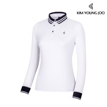 김영주 여성 보니 슬릿 골지 긴팔 티셔츠 / 여자 봄 가을 골프웨어 긴팔티