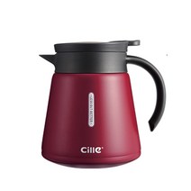 씰레 클래식 스테인리스 스틸 보온보냉주전자, 레드, 800ml