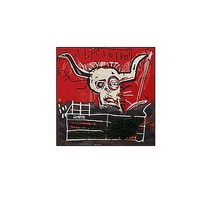 Jean-Michel Basquiat 장 미쉘 바스키아 작품 / 호텔 사무실 카페 거실에 걸면 좋은 캔버스 그림액자 07, 밝은우드
