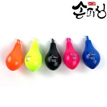 케이엔 5색 물방울 야광 봉돌 구멍 추 문어 쭈꾸미 갑오징어 채비 낚시 바다 선상, 16호