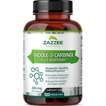 Zazzee 재지 인돌 3 카비놀 200mg 베지캡슐 120정 Indole-3-Carbinol (I3C)