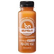 드림스토리 배달의 농부 레시피102 190ml 100% 클렌즈 주스 생과일 아침에 건강 과채 착즙 과일 야채 그린 푸룬 음료 과즙 쥬스, 1병