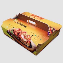 [SE] 일회용 종이 박스 배달 두마리 기성 손잡이형 치킨 박스 / 1박스 100개, [SE] 기성손잡이(두마리) 치킨박스 100개