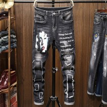 라이딩 진 청바지 스판 엔틱 클래식 바지 옴므 데님 핏 13