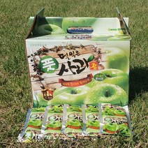 향토박이 달콤한 순수 사과즙 110ml 50포 한박스 경북 영덕, 풋사과즙 2박스(100포), 1개