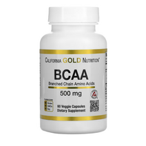 California Gold Nutrition BCAA AjiPure® 분지쇄아미노산 500mg 베지 캡슐 60정, 1개