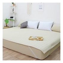대우침장 스위트 누빔 패밀리 침대패드 밴드형 270 x 200(SS+K), 색상:오트밀(스위트)