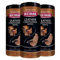 [3팩 배송] 미국 와이만 가죽 컨디셔닝 와이프 클리너 관리용품 티슈 30매 / Weiman Leather Wipes, 3개
