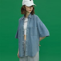 데님 청자켓 편안한 수입보세 유행 시원한여름자켓 야상 라운드넥 제니 진주 엄마옷 등원룩