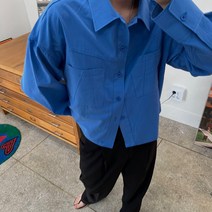 남자 여자 오버핏 시온 크롭 숏 셔츠 자켓 셔켓