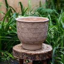 복고풍 인테리어 대형 시멘트 토기 화분, 큰 컵 모양의 세면대(바닥에 구멍 있음)_가운데