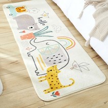 양드레 욕실 발매트 주방매트 현관러그, 동물낙원M(60x160)