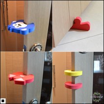 문닫힘방지 부착형 행거고정대 현관우산걸이 스틱홀더 안전사고방지, 노랑+적색