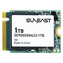 SUNEAST 1TB NVMe SSD M.2 2230 PCIe Gen 4×4 최대 읽기: 5 000MBs 최대 쓰기: 4 500MBs Steam Deck Microsoft Surface 지원 SE900GEN423-1T
