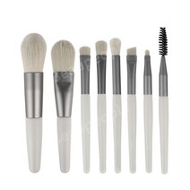 8가지 종류 미니 메이크업 브러쉬 세트 나무 손잡이 모란디 휴대용 메이크업 브러쉬 부드러운 미용 도구 브러쉬, 색상, 짙은 녹색 메이크업 브러쉬 8개 OPP 팩