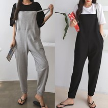 유앤마인 여성 멜빵바지 점프수트 봄가을 면 멜빵바지 빅사이즈 조거배기바지