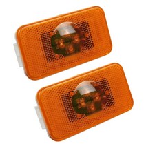 볼보트럭led테일램프 볼보 트럭 fmfh 2pcs 24v 자동차 트럭 led 사이드 마커 라이트 4leds 앰버 표시기 경고 램프, 없음