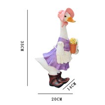 미국 전원풍 농부 커플 오리 야외 정원 베란다 장식 소품 36cm 화분 꾸미기 정원데코, 1번 여자