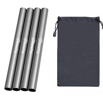 ShineTrip 텐트 폴 리페어 튜브 알루미늄 합금 텐트 폴 응급 수리 텐트 폴 리페어 아웃 도어 캠프 4 개 세트 수납 봉투 포함 (은)