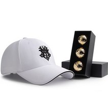 MQUM 스판샌드 골프모자 황금골프공3구세트 케이스포장 GOLF, 화이트