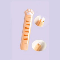 씨앤초이스 고양이발 2in1 수정&양면테이프 3개입 접착풀 문구 사무용품 휴대용 필기구 꾸미기, 옐로우x3
