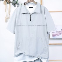 파인클로젯 나일론 아노락 5부 7부 오버핏 바람막이 카라 반팔티