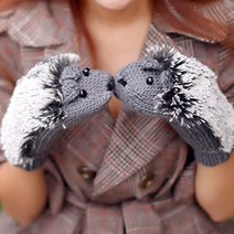 [KT알파쇼핑]잔량판매 고슴도치장갑 기모 안감 겨울 벙어리 털장갑