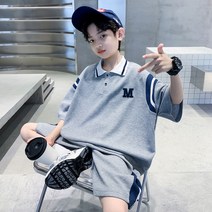 비비키드 남아 여름 상하복 세트 주니어 의류 초중생 트레이닝 캐쥬얼 후드티 초등생 츄리닝 반팔 반바지