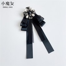 리본 나비 넥타이 액세서리 우아한 블랙 다층 나비 넥타이 블라우스 네크라인 장식 나비 목 꽃 컬러 액세서리 컬러 핀