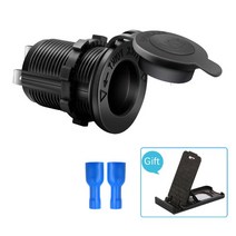 검은 시거잭 1M 케이블 12V 120W 바이크 오토바이 자동차 보트 트랙터 액세서리 방수 전원 소켓 플매트 카펫 러그 콘센트 스타일링, [01] Black none light, 01 Black none light