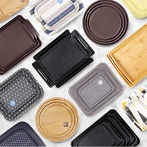 논슬립 트레이 쟁반 카페 업소용 모음, PC 논슬립 원형 밤색