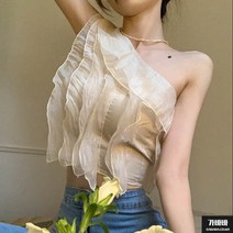가바바 여성 블라우스 분위기여신 사선 프릴 오프숄더블라우스 G69255