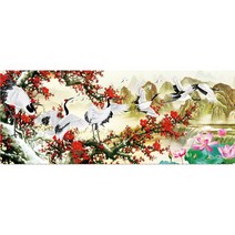 더라이트 3D 보석십자수 학 매화 DIY키트 20071930 구슬/비즈 DIY 키트, 180*70cm