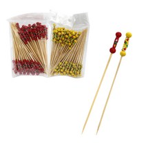 대나무 (고급형) 과일 꽂이 12cm 100p 꼬치 과일 꽂이 산적 요지 이쑤시개 떡 빵 간식 포크, (아무색이나 빨리)