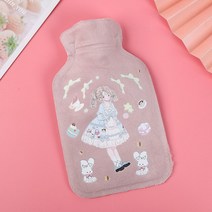 풋 워머 Cartoon Hot Water Bottle Bag for Girls Plush Shoulder Hand Warmer Heat Pack Belly Instant Wi, 15 Small Size-B06