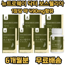 뉴트로웨이 닥터 보스웰리아 1000 식 약 처 인증 인도산 결정 셀룰로오스 우슬추출 분말 초록입홍합분말 히알루론산 혼합분말 엽산 산화아연 비타민 푸마르산제일철, 6개