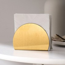 시둥마켓 +[시둥마켓]+_ 우드냅킨케이스 깔끔티슈커버 인테리어티슈홀더 휴지갑 귀여운티슈커버, 스테인리스 반원형 냅킨 홀더 업소냅킨케이스, 골드