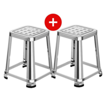 2개묶음구성 304 스테인레스 스툴 사각의자 모던 카페, 강화 48CM 높이 스텐 스툴 x 2개 묶음