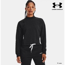 언더아머 여성 부드러운 맨투맨 UA 에센셜 플리스 크루 1374108 블랙