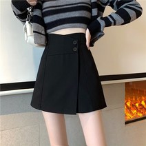 긴 부츠와 함께 반바지 여성 높은 허리 바닥 카키색 부츠 스커트 바지 착용