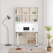 동서가구 NEW 화이트 상판 컨셉트 LED 1200 정면책상책장세트 DF911270-1, 크림화이트(911270-1)