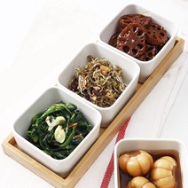 나눔접시 세트 반찬그릇 디저트접시 소스접시 나눔찬기, 정사각3구