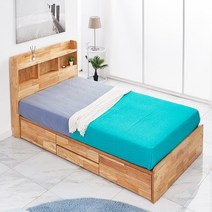 마니 슈퍼싱글침대 서랍형 수납형 SS침대 고급 LED 무드등 원목 프레임 예쁜 침실가구, 02.아르_싱글(내추럴)_4단서랍