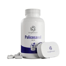 LongLifeNutri 폴리코사놀 100mg 200 채식주의자 캡슐 | 천연 사탕수수 보충제 | 심장 및 지질 대사 비타민 | 1회 제공량당 폴리코사놀 파우더 100mg | GM