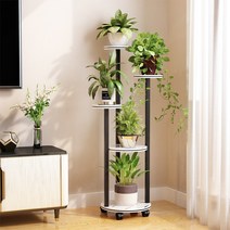 화분 진열대 다육이 원목 다이 행잉플랜트 계단식 베란다 인테리어 철제 정리대 받침대 발코니 선반, 5단 블랙랙+화이트스톤 레이스보드